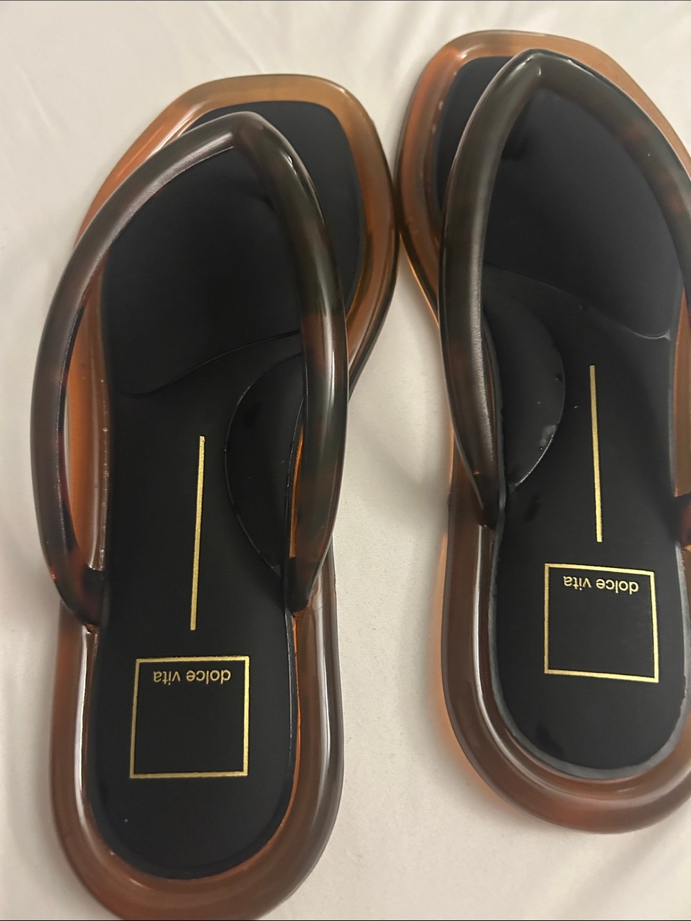 Dolce Vita Brown Tortoiseshell Jelly Thong Sandals